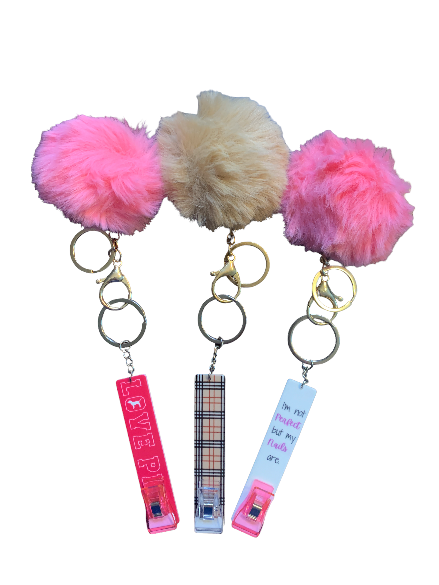 Card Holder/Puller with Puff Ball Keychain – Cherry On Top